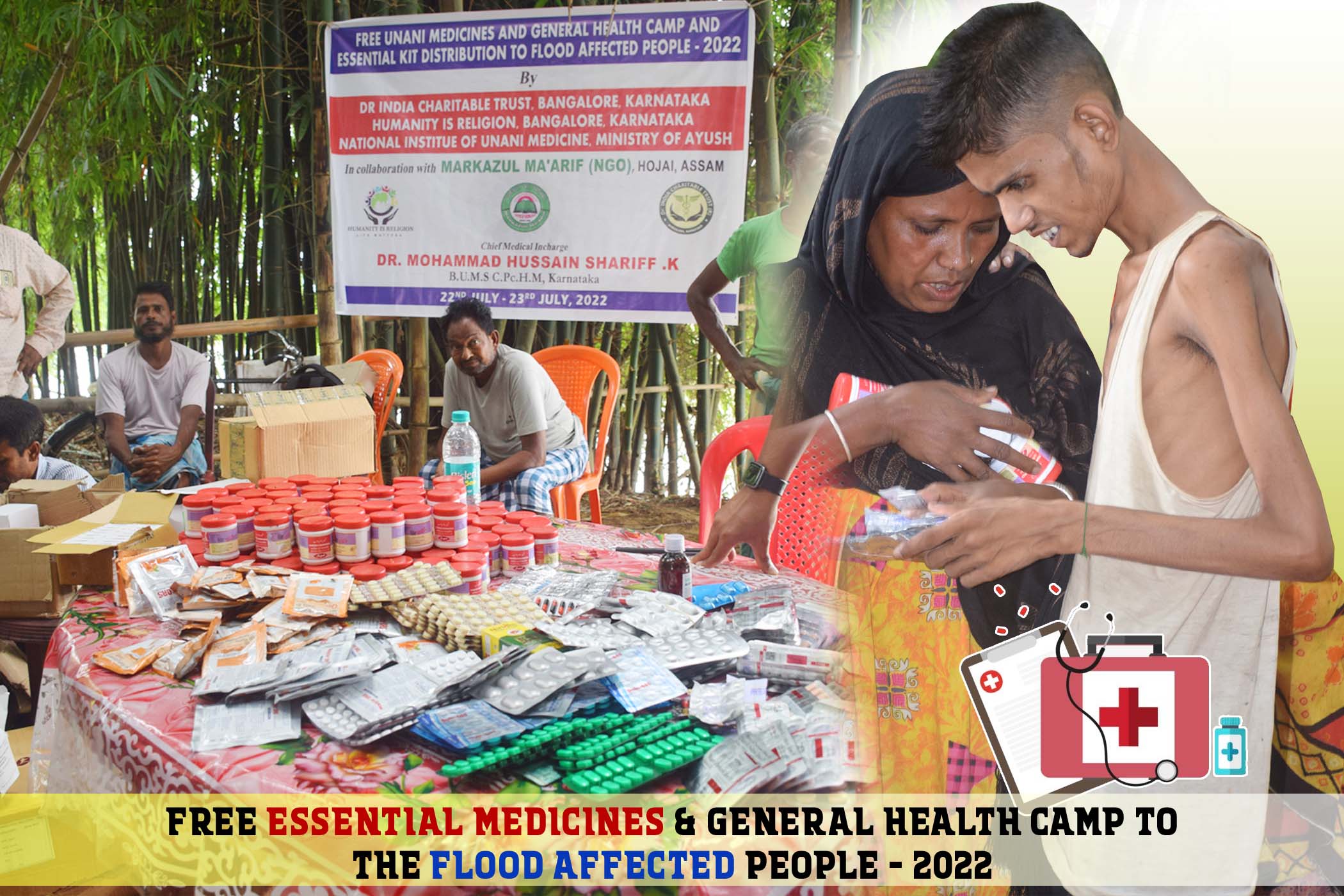 Read more about the article Free Essential Medicines & General Health camp to the Flood affected People-2022